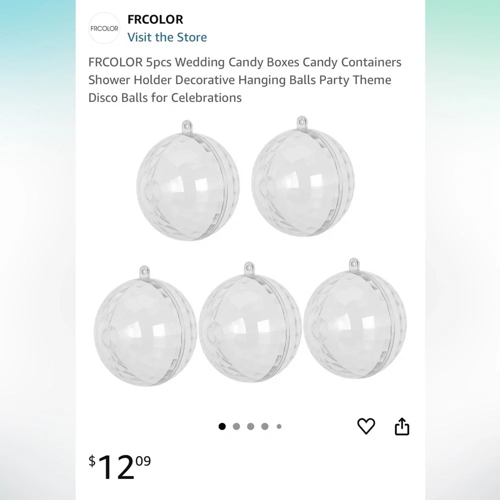 Clear Disco Balls (20) Ornaments for Parties (retail $12 for 5)